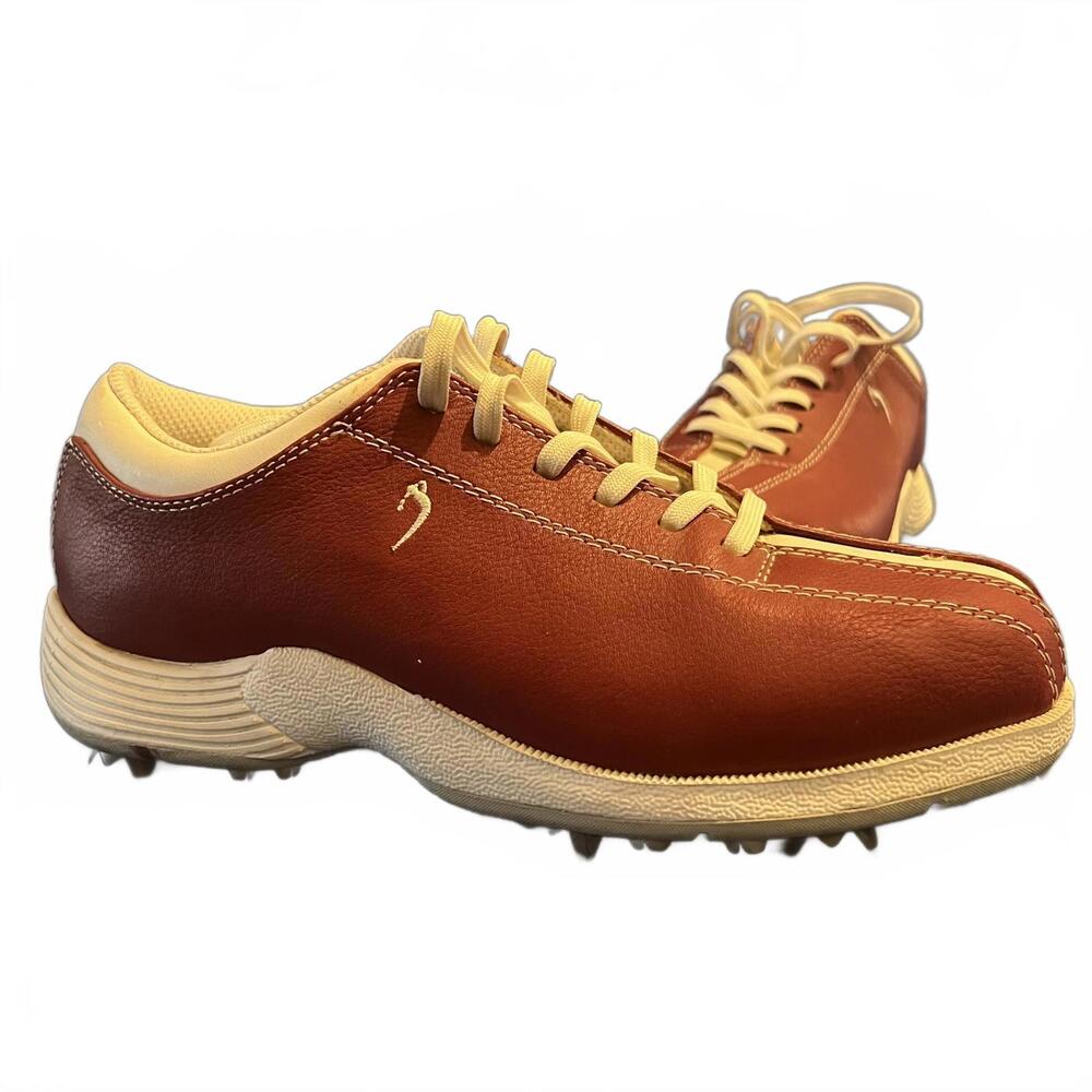 Stylish‎ Red and Cream Golf Shoes - Size 6.5 M (USA)